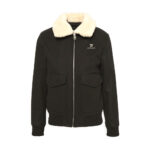 solid fighter custom bomber jacket with fur