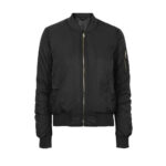 Plain Black Bomber Ladies Jacket solid fighter
