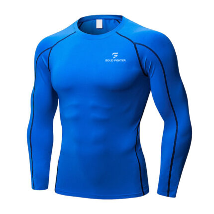 Blue Compression Shirts Solid Fighter