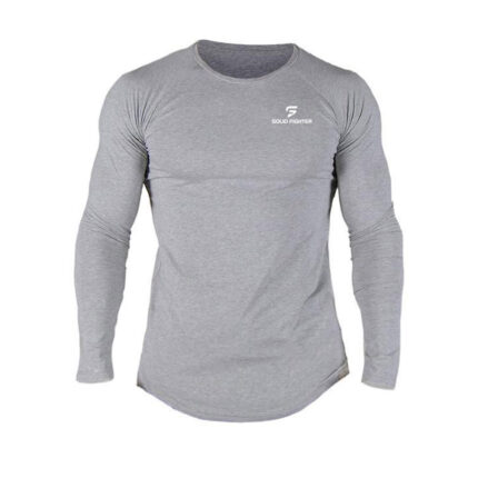 Gray Compression Shirts Solid Fighter