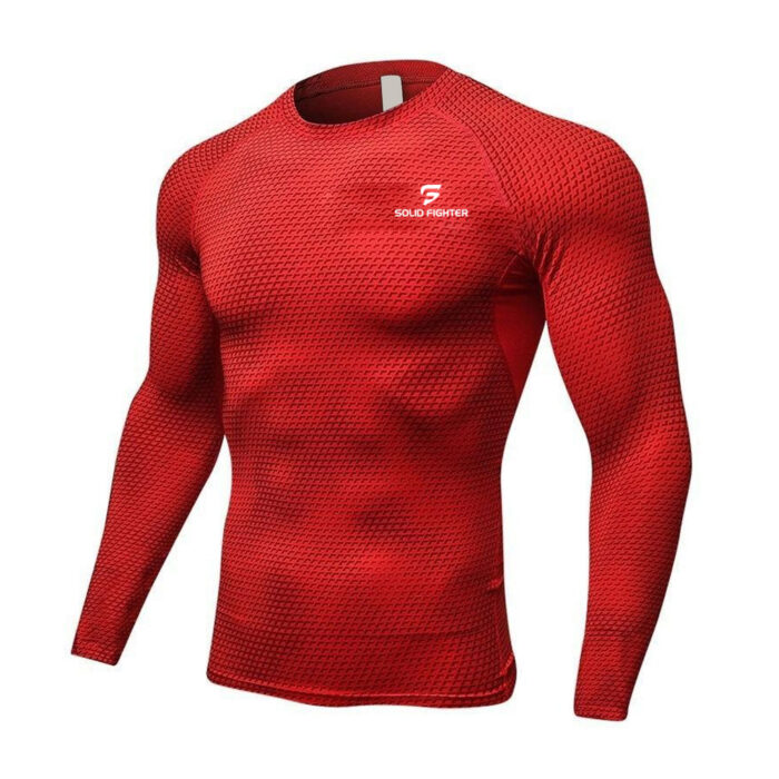 Red Compression Shirts Solid Fighter