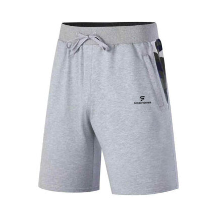 Gray Fleece Gym Shorts Solid Fighter
