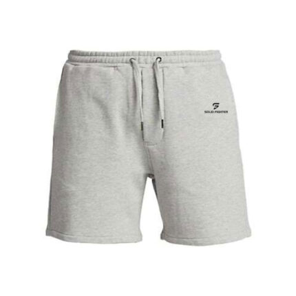 Gray Fleece Gym Shorts Solid Fighter