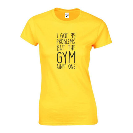 Yellow Ladies Gym Shirts Solid Fighter