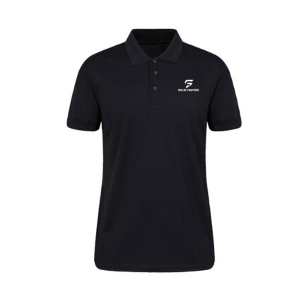 Plain Black Polo Shirt Solid Fighter