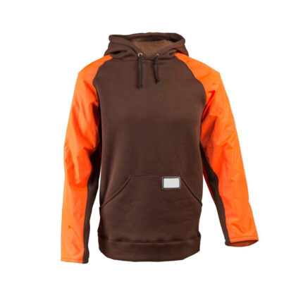 American sleeves custom pull over hoodie solid fighter orange brown