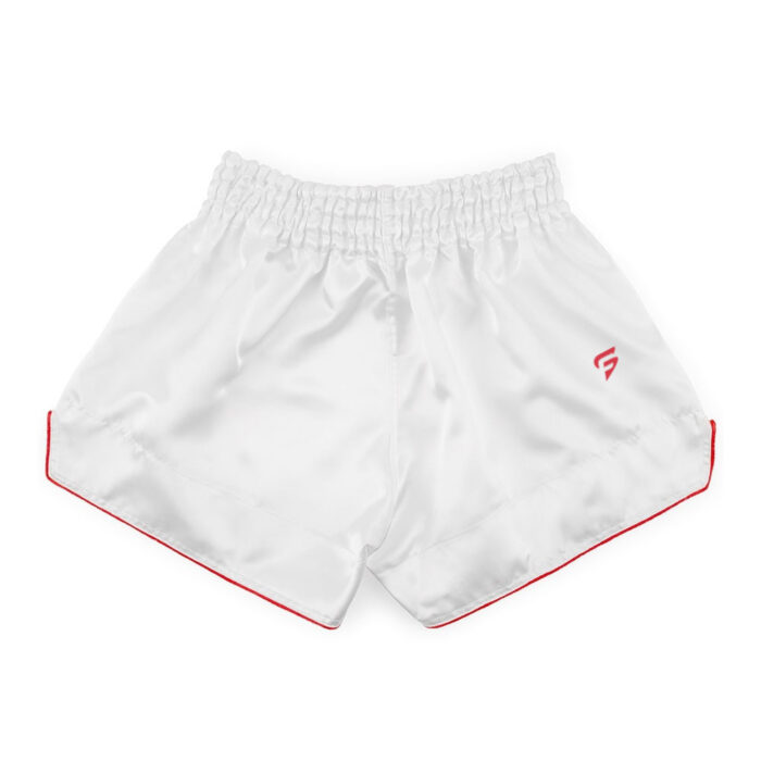 White MuayThai Shorts Solid Fighter