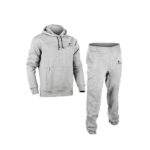 Gray Fleece Sweat Suits Solid Fighter