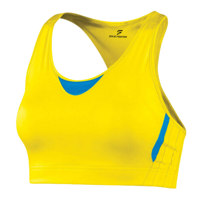 Yellow Ladies Sports Bra Solid Fighter