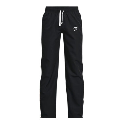 Black Polyester Sports Trousers Solid Fighter