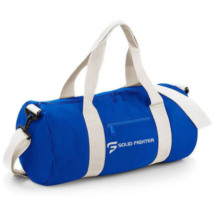 Blue and White Duffel Bag custom design and logo solid figher
