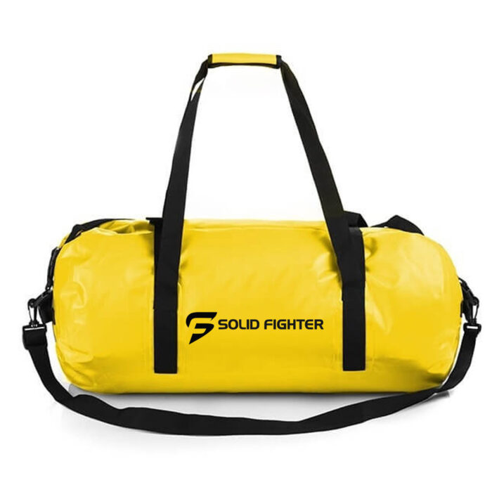 yellow custom design solid fighter duffel bag