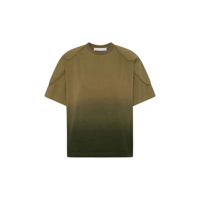 solid fighter olive custom sun fade t shirt