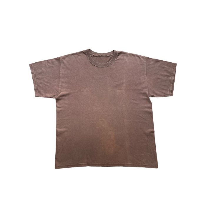 solid fighter custom t shirt sun fade brown color